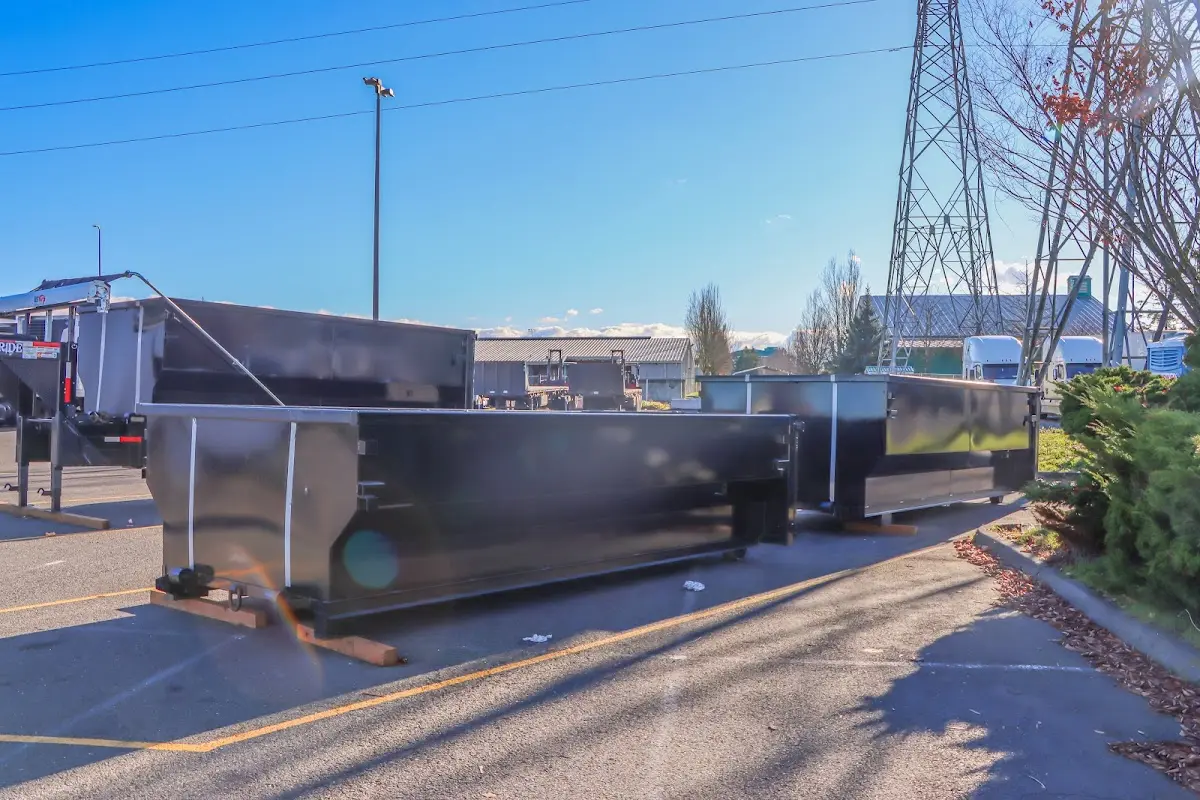 Roll-off dumpster ready for waste disposal at job site for Estate Cleanout Dumpster Rental in Brookhaven